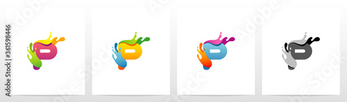 Colorful Splashes On Letter Logo Design P