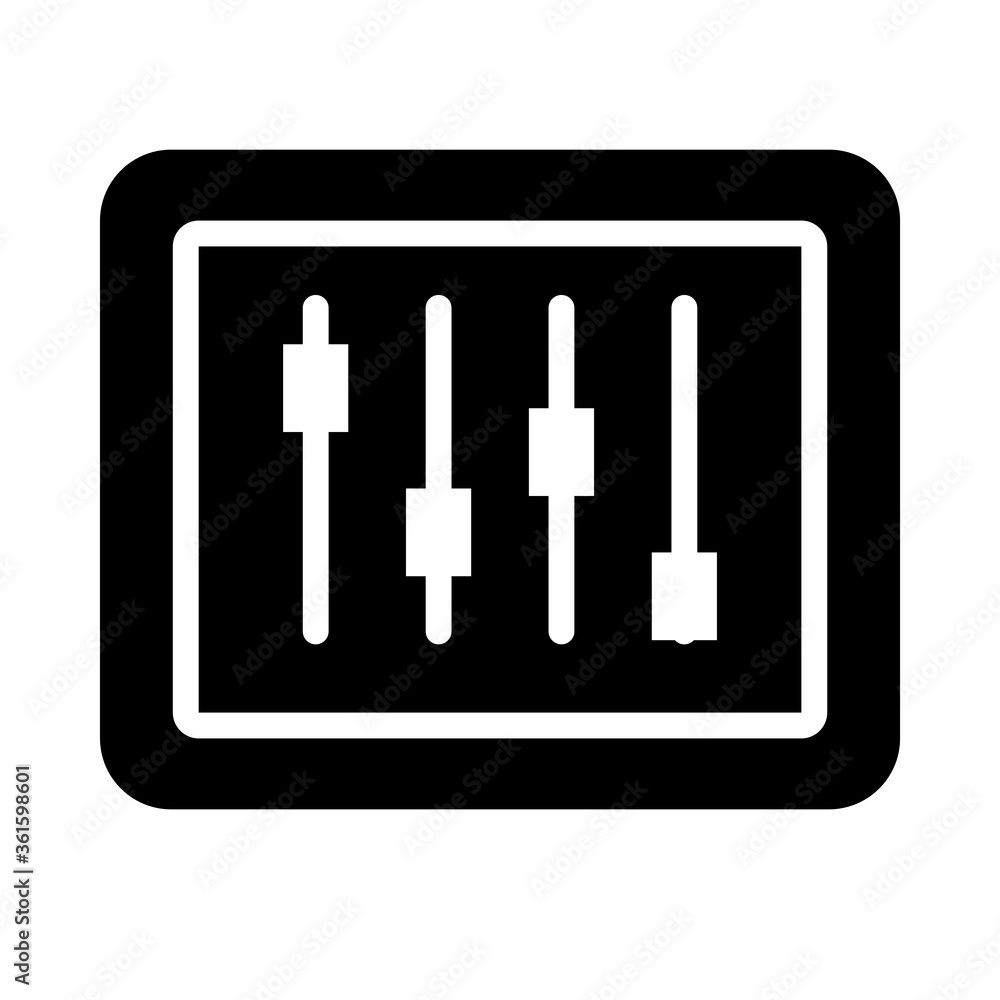 audio control panel icon, silhouette style
