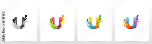 Colorful Splashes On Letter Logo Design U