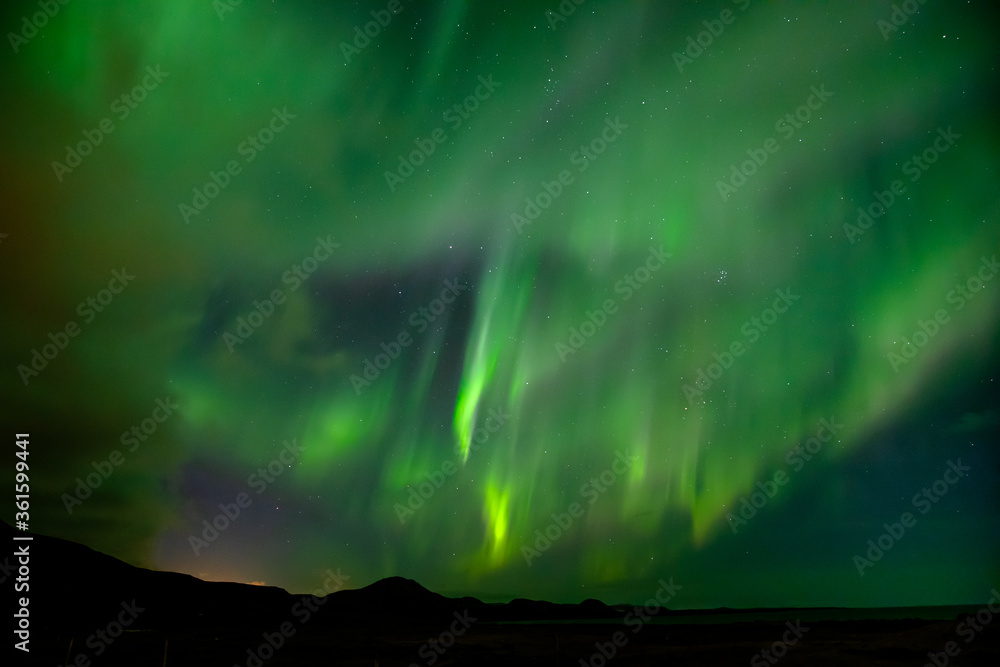 Iceland Northern Lights bursting in the night sky