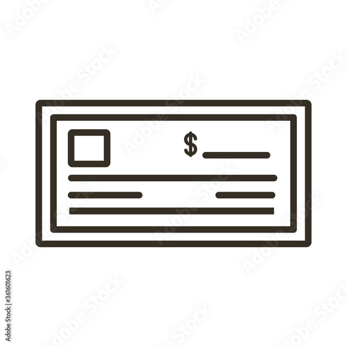 banknote check line style icon