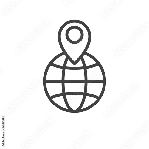 Global logistics outline icon. Vector illustration.