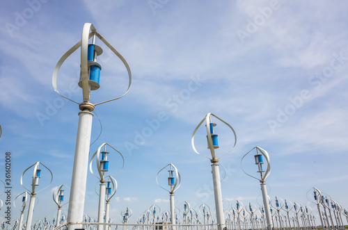 wind turbine in blue sky