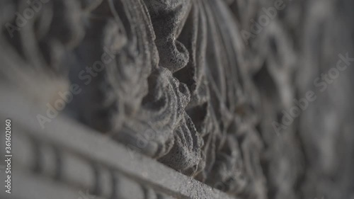 Macro Shot Of Ancient Carvings On A Pillar In Independence Memorial Hall, Independence Square, Colombo, Sri Lanka - extreme close up