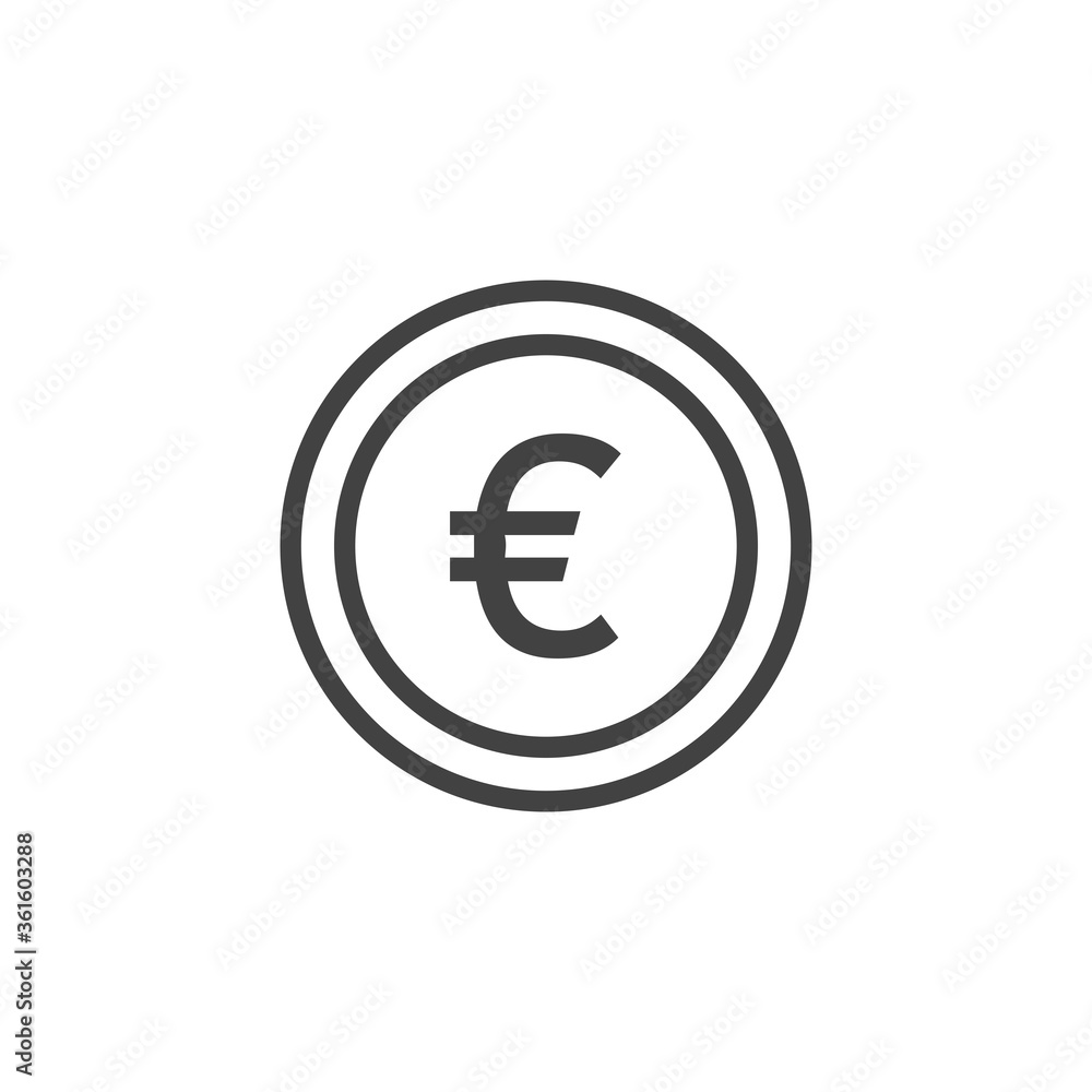 Euro coin outline icon. Vector Illustration. Euro coin outline icon. Vector Illustration.