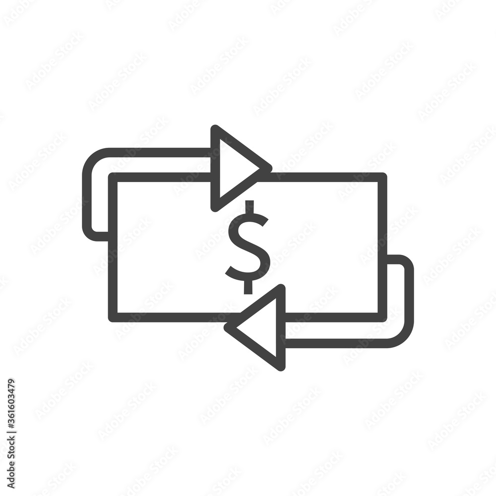 Money exchange icon. Vector Illustration. Money exchange icon. Vector Illustration.