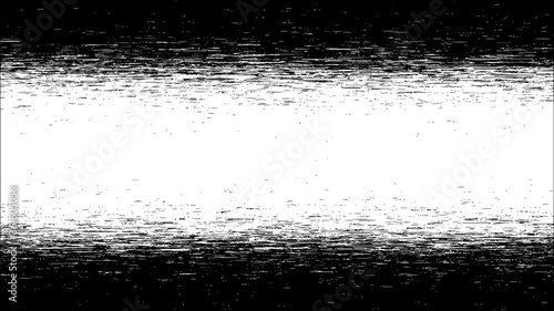 Black and white glitch background. Abstract digital noise effect, error signal, television technical problem. Vector illustration.