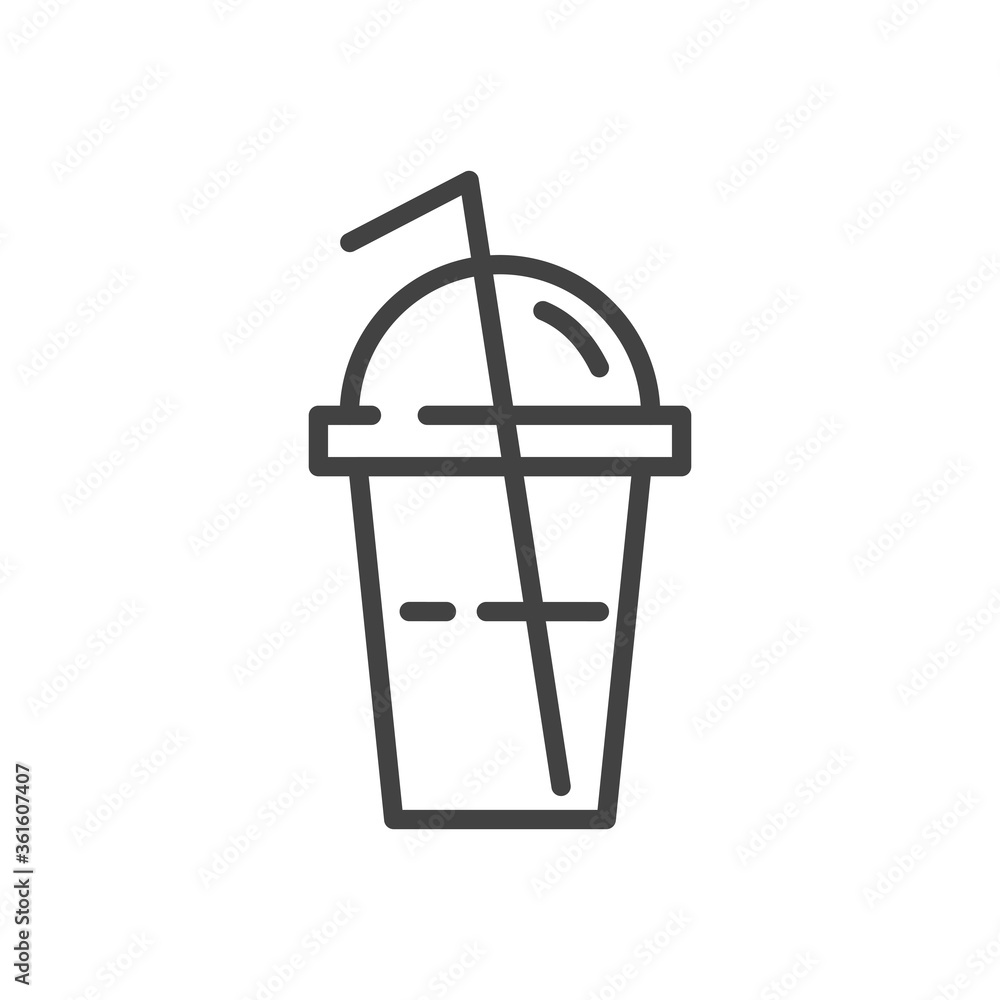 Iced Coffee outline icon. Vector Illustration. Iced Coffee outline icon. Vector Illustration.