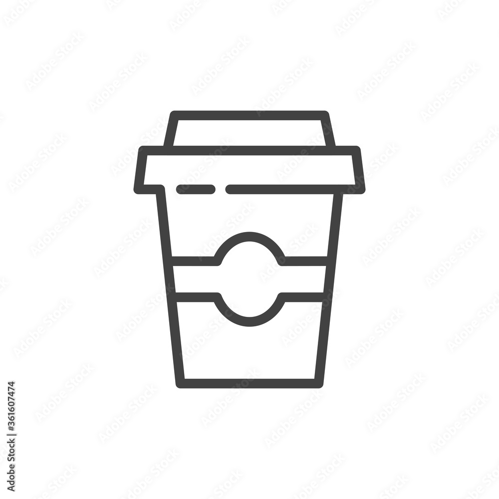 Coffee to go icon or logo in modern line style. Vector Illustration. Coffee to go icon or logo in modern line style. Vector Illustration.