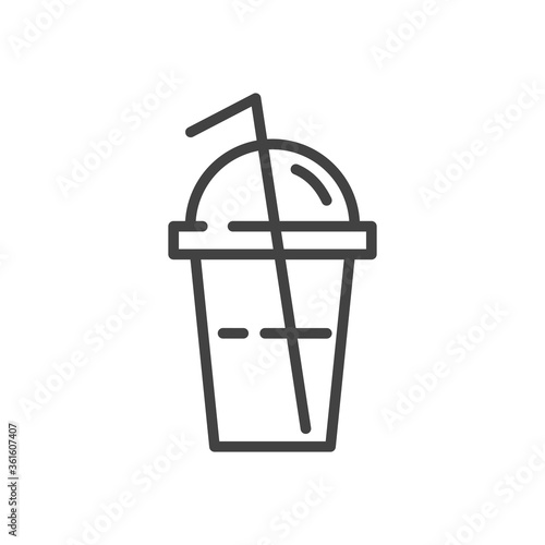 Iced Coffee outline icon. Vector Illustration.