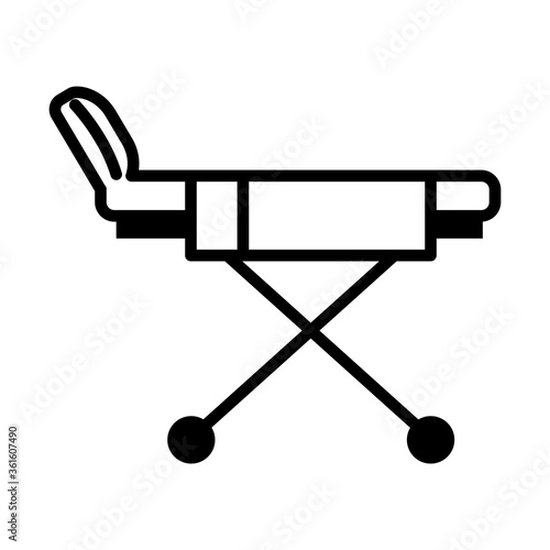 medical stretcher icon, line style