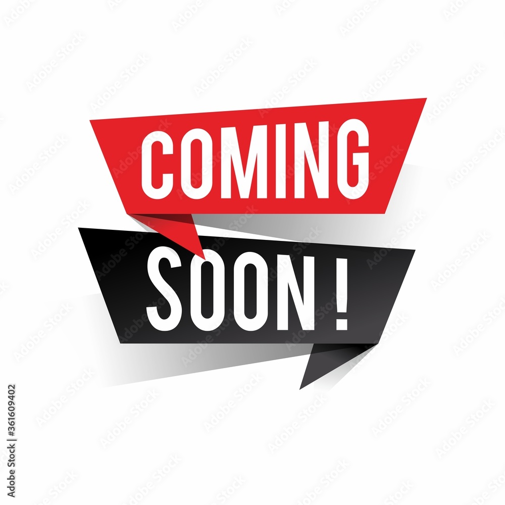 Modern design coming soon text on speech bubbles concept. Vector illustration