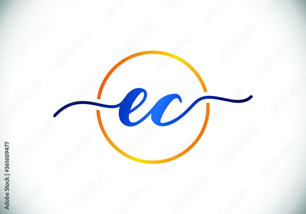 Initial Monogram Letter E C Logo Design Vector Template. E C Letter Logo Design Initial Monogram Letter E C Logo Design Vector Template. E C Letter Logo Design