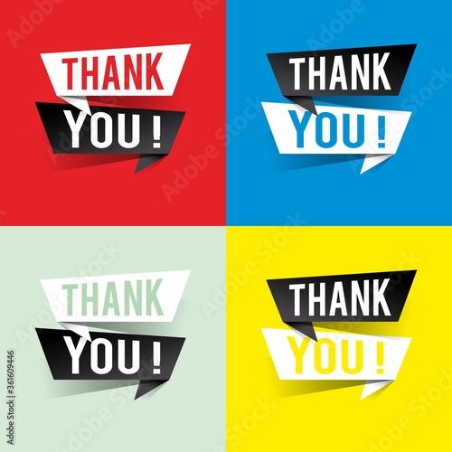 Modern design thank you text on speech bubbles, Show Gratitude concept vector illustration