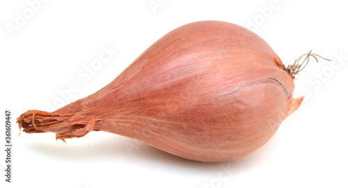 Red onions isolated on white background