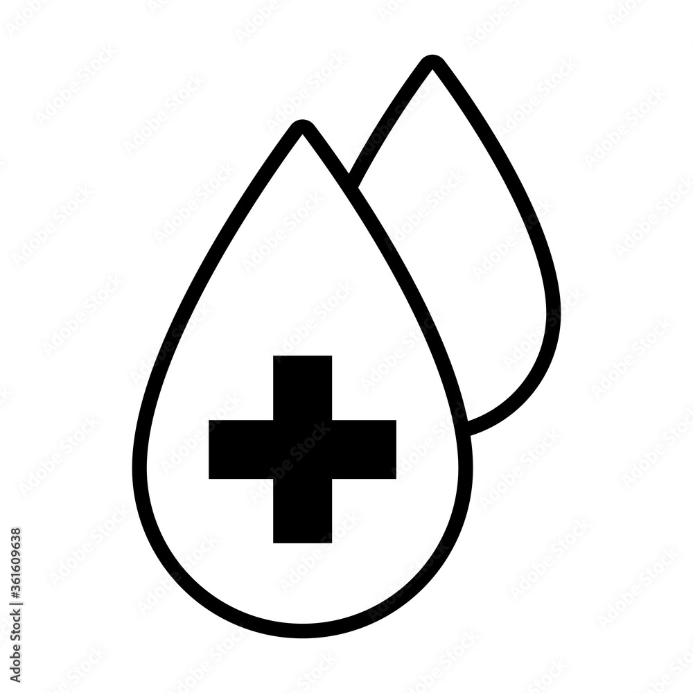 Fototapeta premium blood drops icon, line style