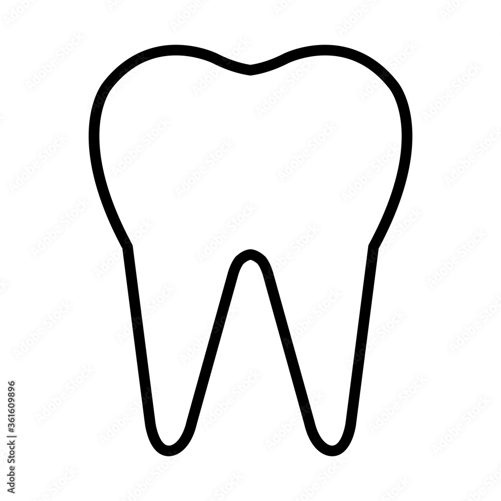 tooth icon image, line style tooth icon image, line style