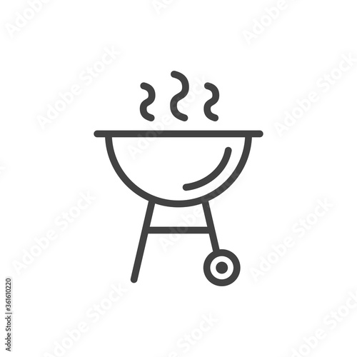 Barbecue outline icon. Vector Illustration.