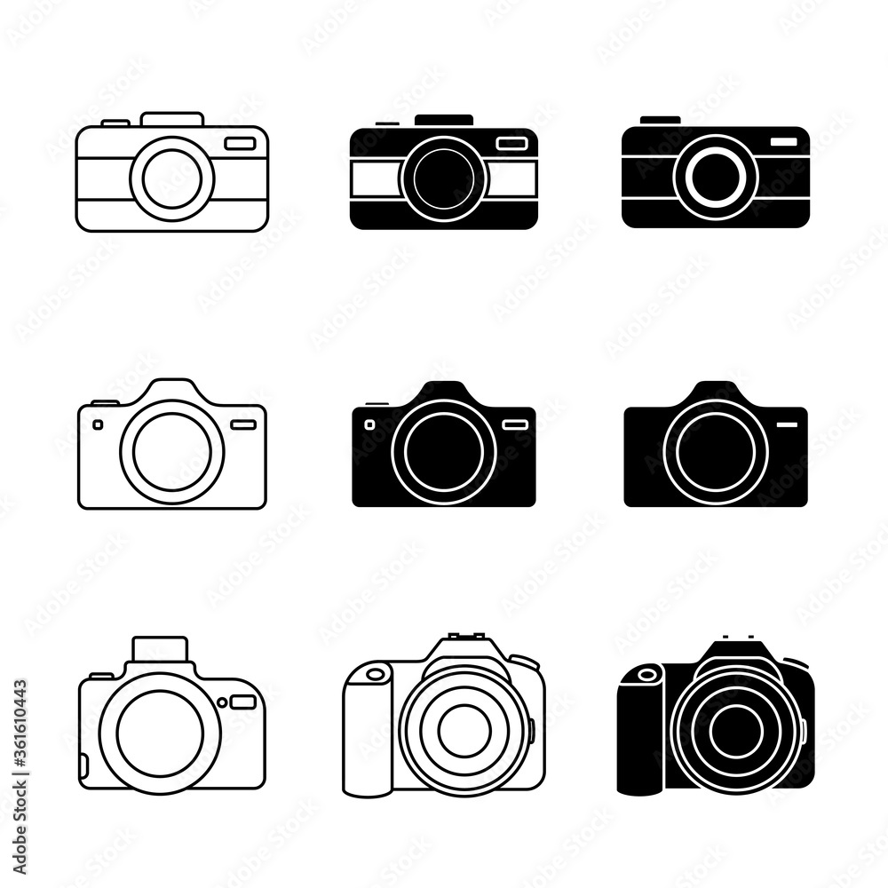 Set Object of Camera icon vector illustration Set Object of Camera icon vector illustration