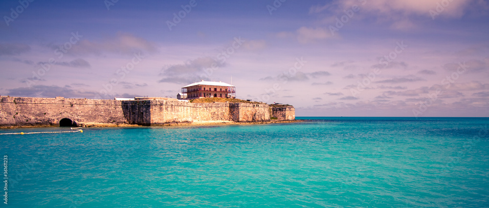 Old fortified cliffside building in Bermuda now serving as a National Museum
