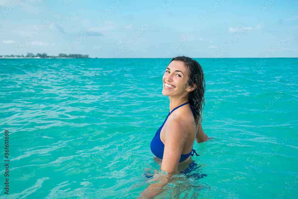Woman Posing in Tropical Water