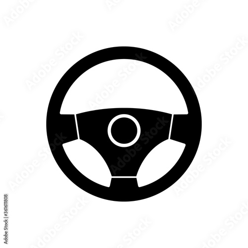 Weel steering icon. Vector illustration on withe background. Isolated.