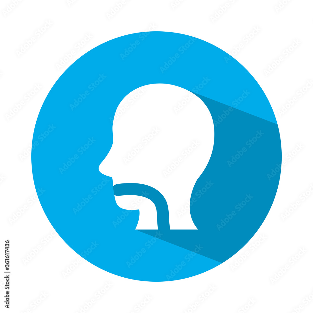 head cough icon, block style