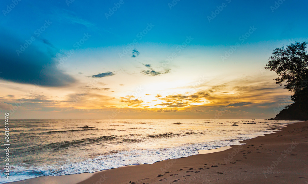 Beautiful Landscape Ocean Summer sunset Natural background