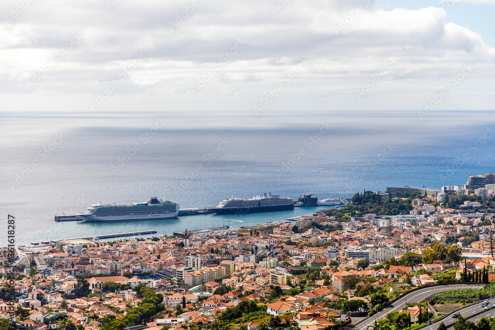 aerial view of the city of funchal