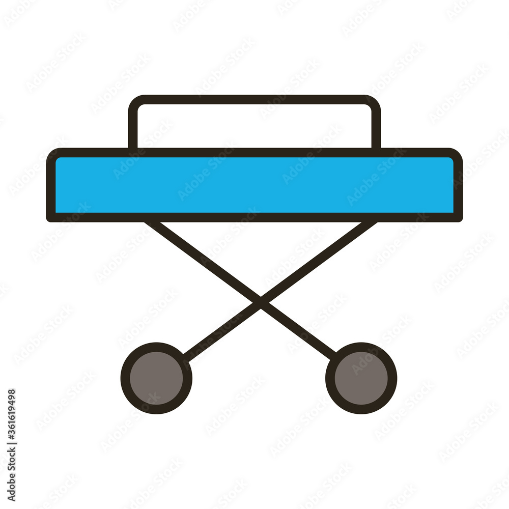 stretcher medical equipment line and fill style icon stretcher medical equipment line and fill style icon