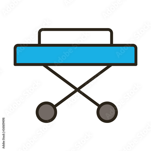 stretcher medical equipment line and fill style icon