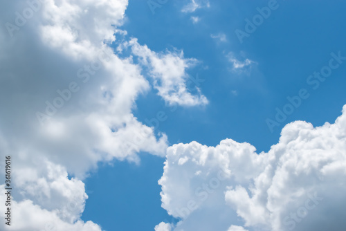 Clouds in blue sky background with copy space