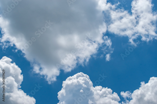 Clouds in blue sky background with copy space