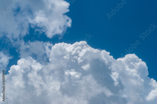 Clouds in blue sky background with copy space