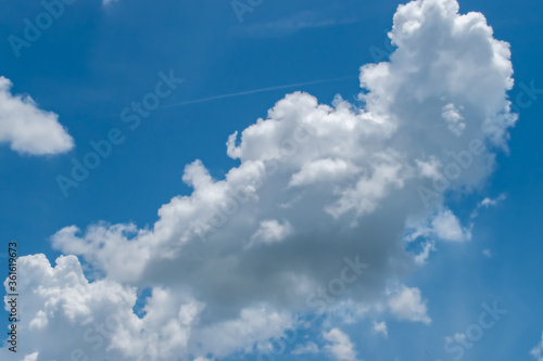 Clouds in blue sky background with copy space