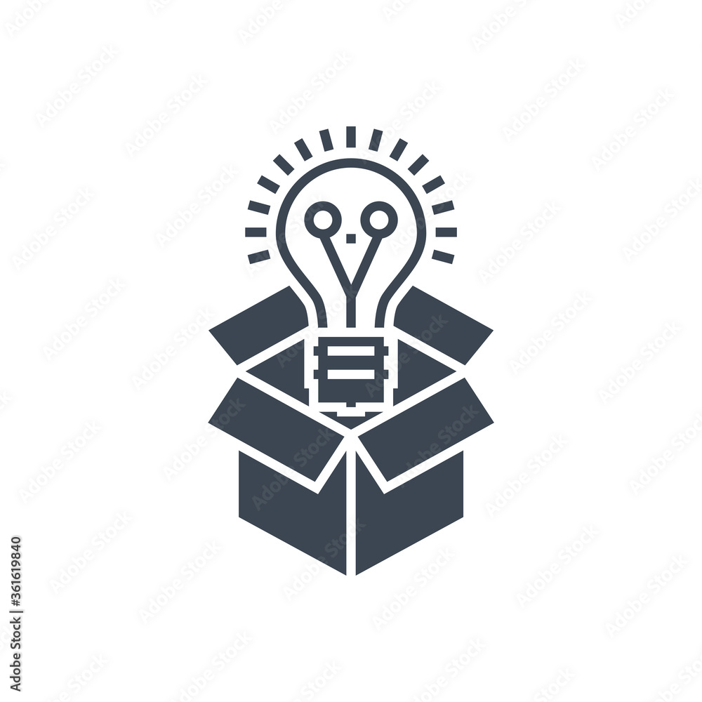 Think Outside Related Vector Glyph Icon. Isolated on White Background. Vector Illustration. Think Outside Related Vector Glyph Icon. Isolated on White Background. Vector Illustration.