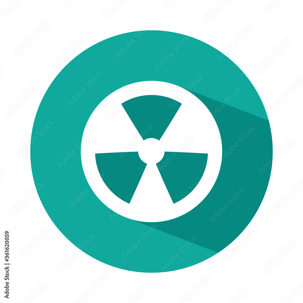 nuclear symbol icon, block style nuclear symbol icon, block style