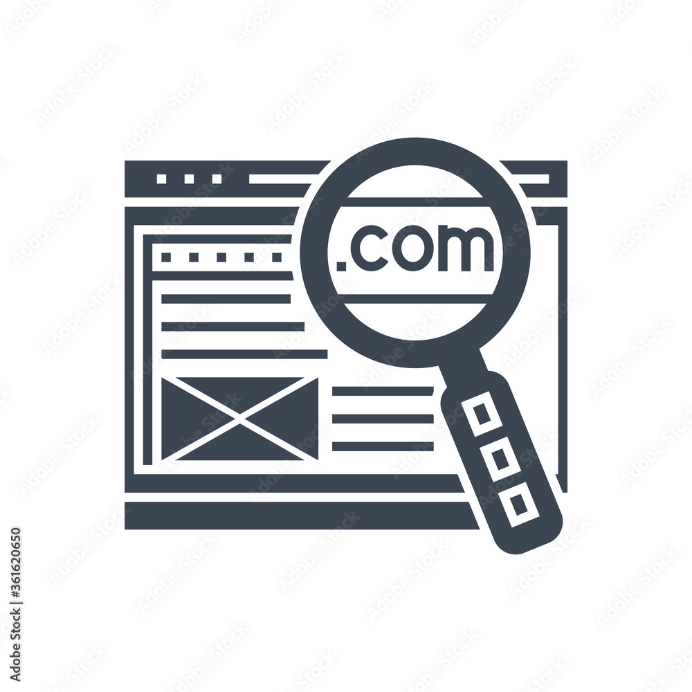 Domain Related Vector Glyph Icon. Isolated on White Background. Vector Illustration. Domain Related Vector Glyph Icon. Isolated on White Background. Vector Illustration.