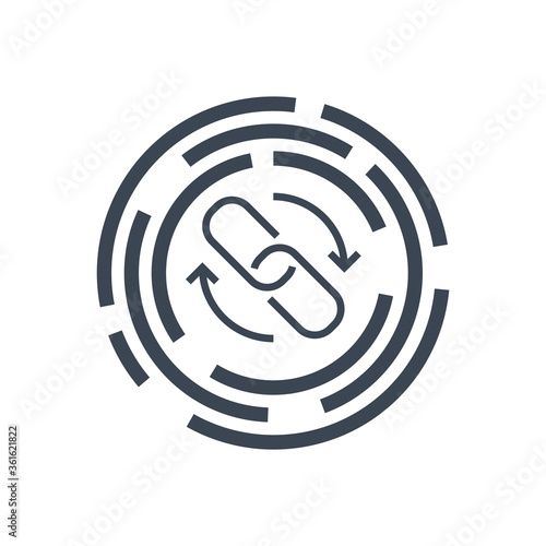 Backlinks Related Vector Glyph Icon. Isolated on White Background. Vector Illustration.