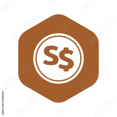 Singapore Dollar Icon Logo vector illustration design. Singapore currency, economy, investment, finance, and business element. Can be used for web, mobile, infographic and print.