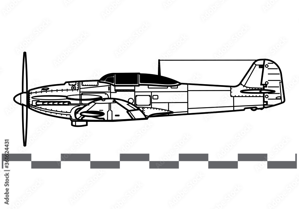 Heinkel He 112. World War 2 fighter aircraft. Side view. Image for illustration and infographics. Heinkel He 112. World War 2 fighter aircraft. Side view. Image for illustration and infographics.