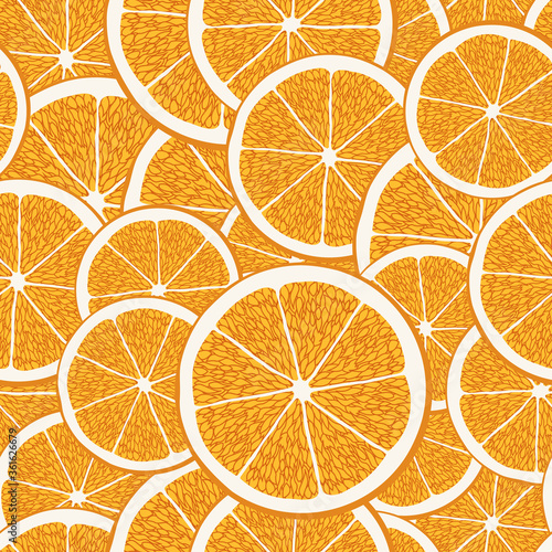 sliced florida orange vector pattern