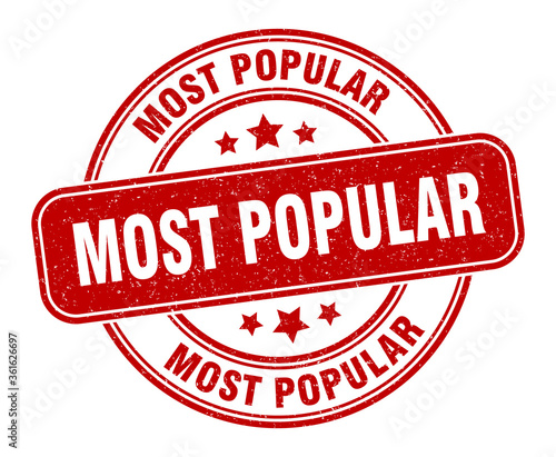 most popular stamp. most popular label. round grunge sign