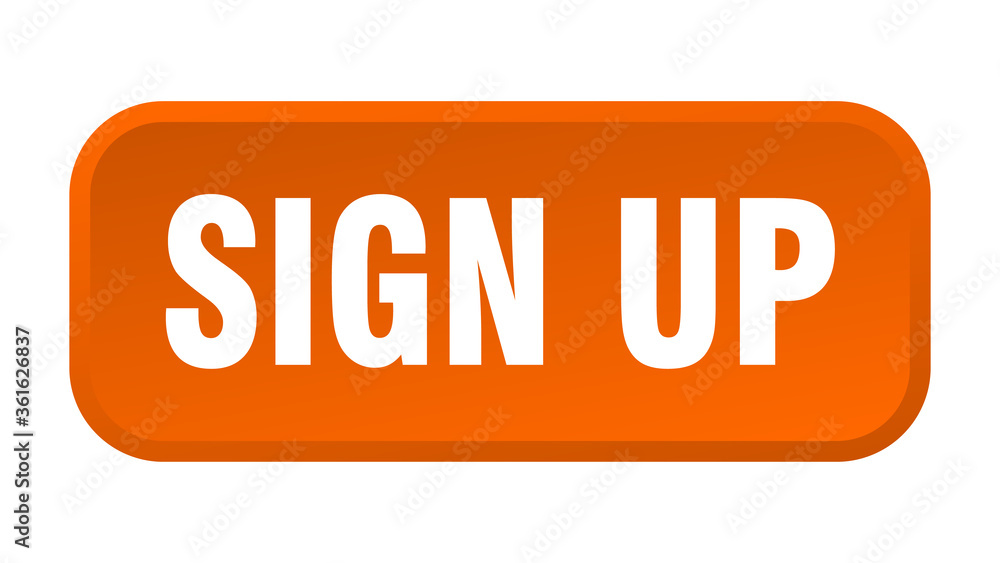 sign up button. sign up square 3d push button sign up button. sign up square 3d push button
