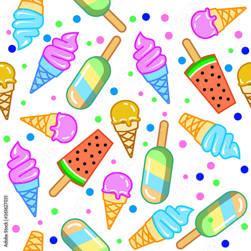 colorful ice cream pattern design