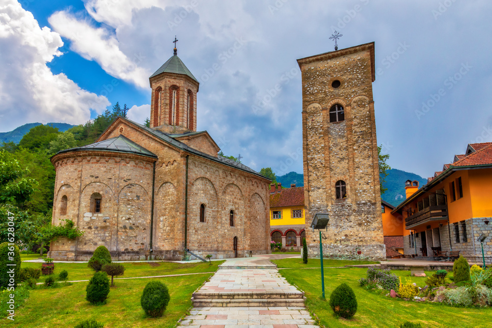Medieval Raca Monastery. Serbian Orthodox monastery built in the 13th century as the endowment of Serbian King Stefan Dragutin Nemanjic. Located south of Bajina Basta, Serbia.