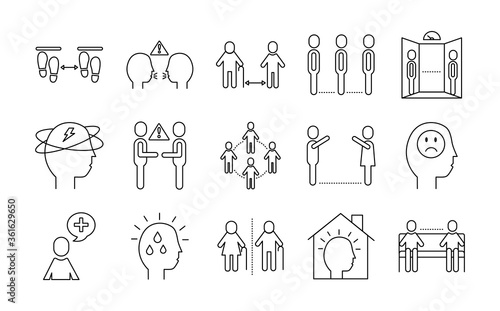 bundle of distance social set icons
