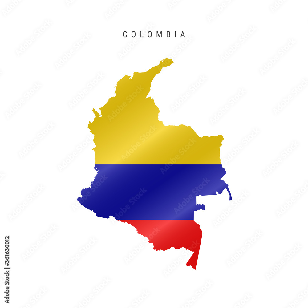 Waving flag map of Colombia. Vector illustration Waving flag map of Colombia. Vector illustration