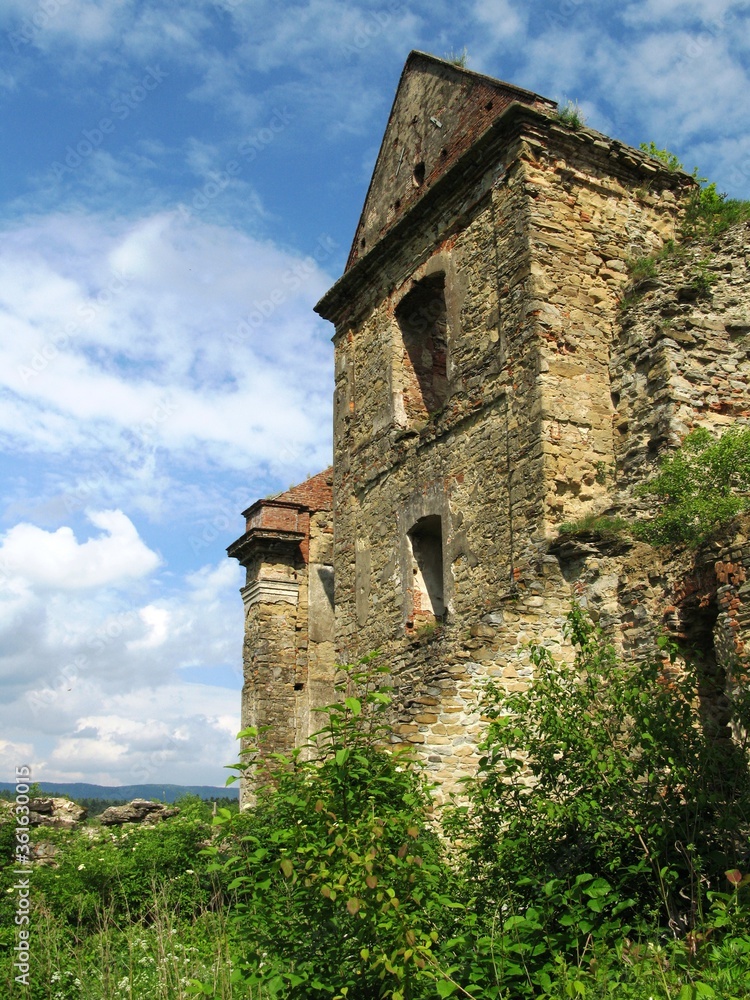 The ruins of old monastery of the Discalced Carmelites in Zagorz, Poland