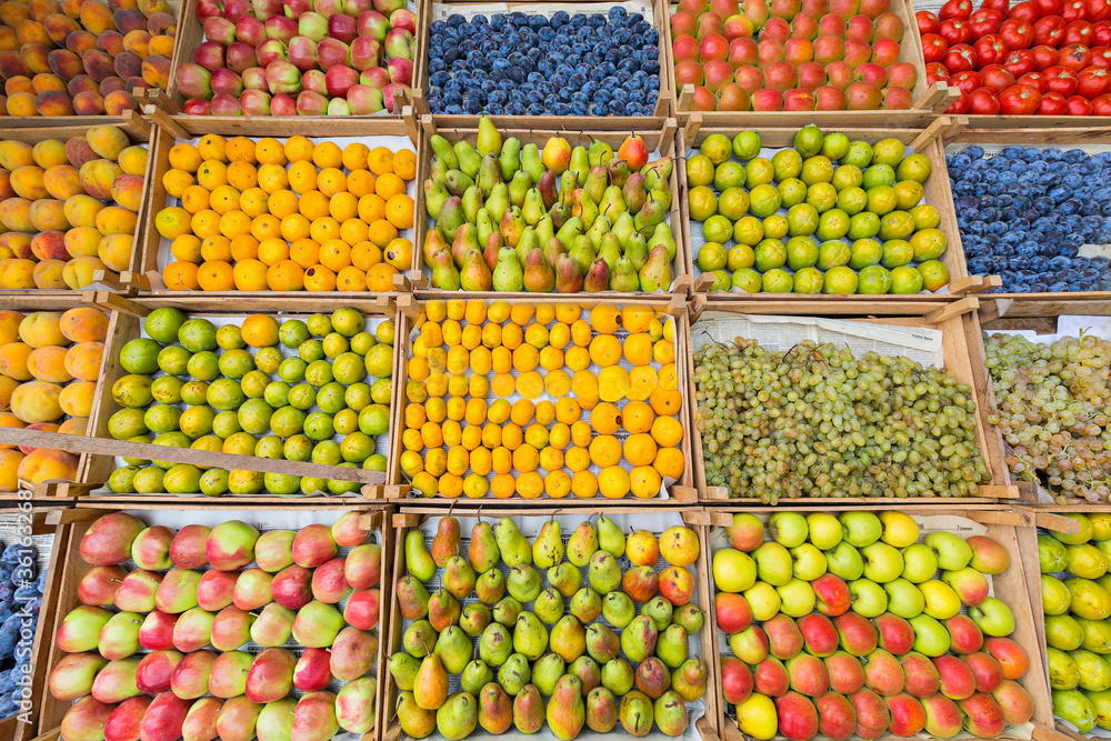 Variety of fruits in the market